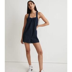 Madewell Navy Crisscross Back Floral Romper XXL‎ Cotton NWT Summer Jumpsuit Boho